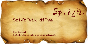 Szlávik Éva névjegykártya