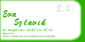 eva szlavik business card